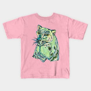 Snow Leopard Contemporary Sketch Kids T-Shirt